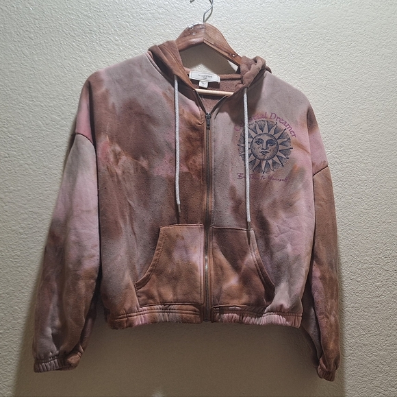 no comment Tops - Tie-Dye Sun Graphic Hoodie